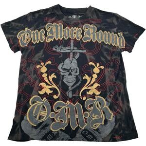 Vintage y2k Mens XL One More Round MMA UFC Double sided affliction style t shirt
